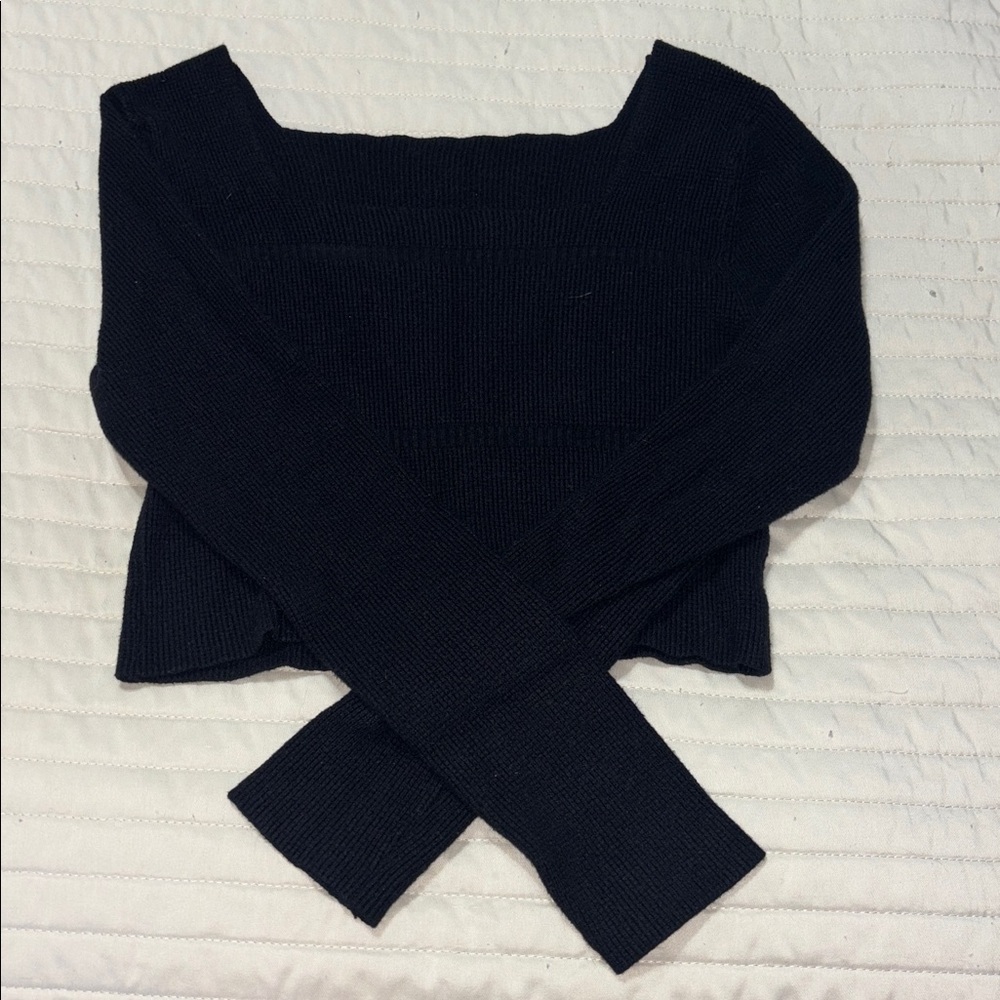 Black Long Sleeve Knit Top